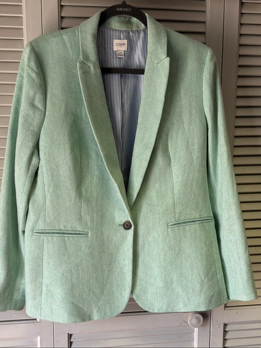 J Crew linen cotton blend blazer size 14
